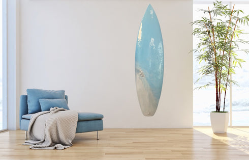 White Beach Epoxy Surfboard art
